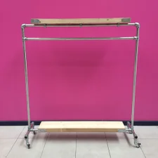 Scaffolding Clothes Rail Kit with double Timber Shelf - 170cm x 160cm